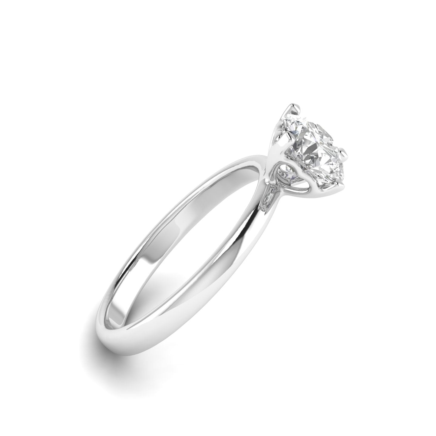 White Gold Studded 1 Carat Lab Grown Diamond Ring-G Color VVS2 Clarity.